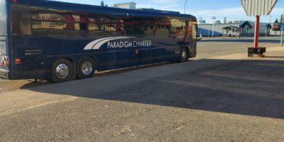 Blue bus from Paradigm Bus Charter, a top choice among Bus companies in Saskatchewan.