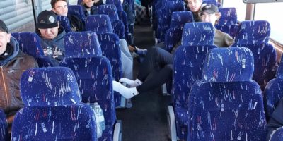 Luxury Paradigm Bus Charter coach with plush seats, perfect for groups in Saskatchewan.